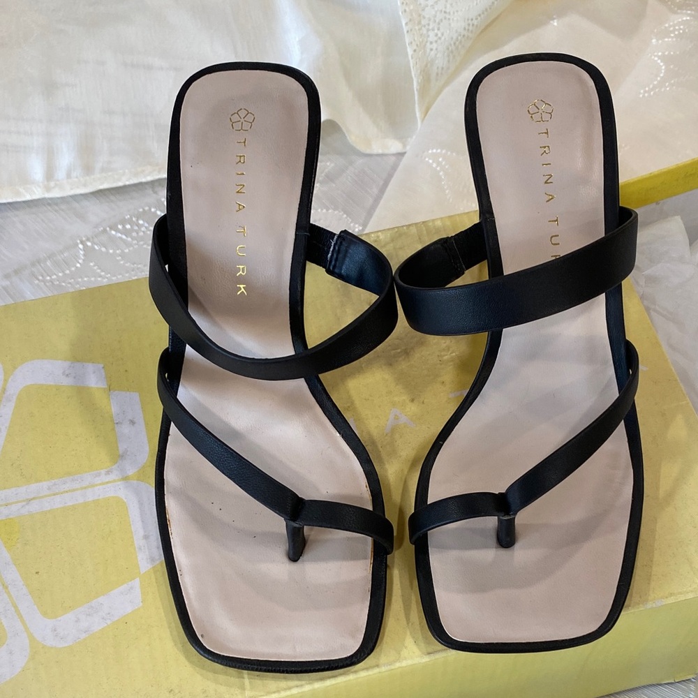 Trina Turk Black Strappy Sandals